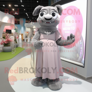 Grå Pink maskot kostume...