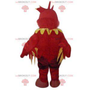 Rotes und gelbes Vogeldrachenmaskottchen - Redbrokoly.com