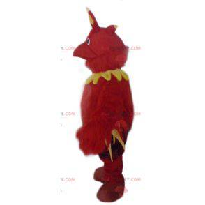 Rotes und gelbes Vogeldrachenmaskottchen - Redbrokoly.com