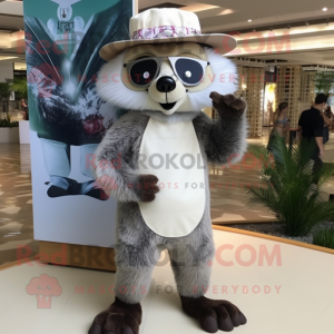 White Raccoon maskot kostym...