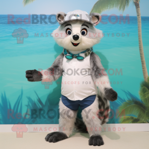 White Raccoon maskot kostym...