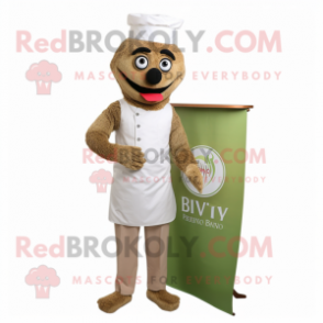 Olive Biryani mascot costume character dressed with a Henley Shirt and Pocket squares