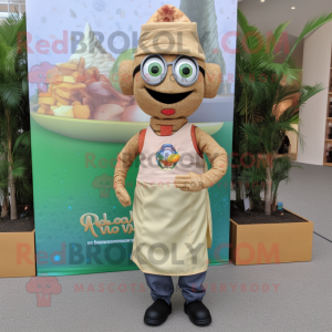 Olive Biryani mascot costume character dressed with a Henley Shirt and Pocket squares