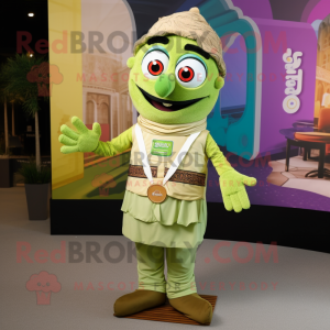 Olive Biryani mascot costume character dressed with a Henley Shirt and Pocket squares