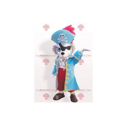 Wolfshundemaskottchen im Piratenkostüm - Redbrokoly.com