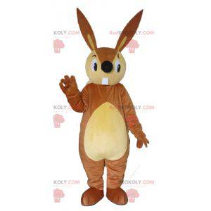 Stor brun og beige kaninmaskot - Redbrokoly.com