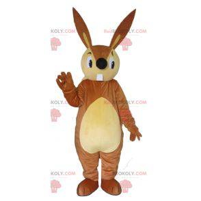 Mascotte de grand lapin marron et beige - Redbrokoly.com