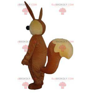 Mascotte de grand lapin marron et beige - Redbrokoly.com