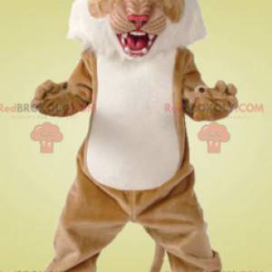 Cheetah brun och vit tiger maskot - Redbrokoly.com