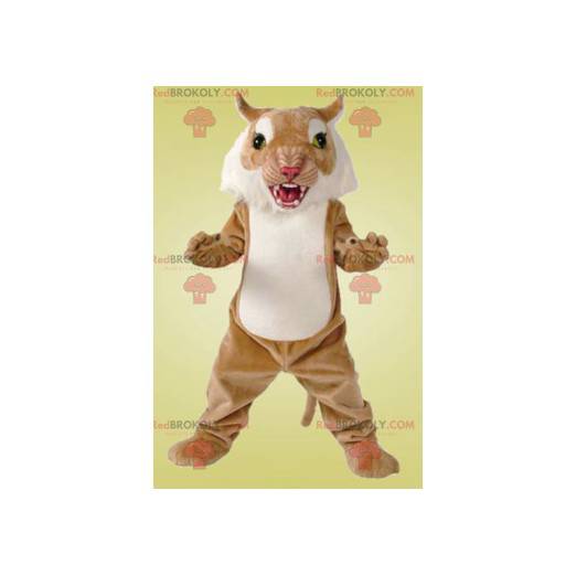 Mascotte de tigre marron et blanc de guépard - Redbrokoly.com