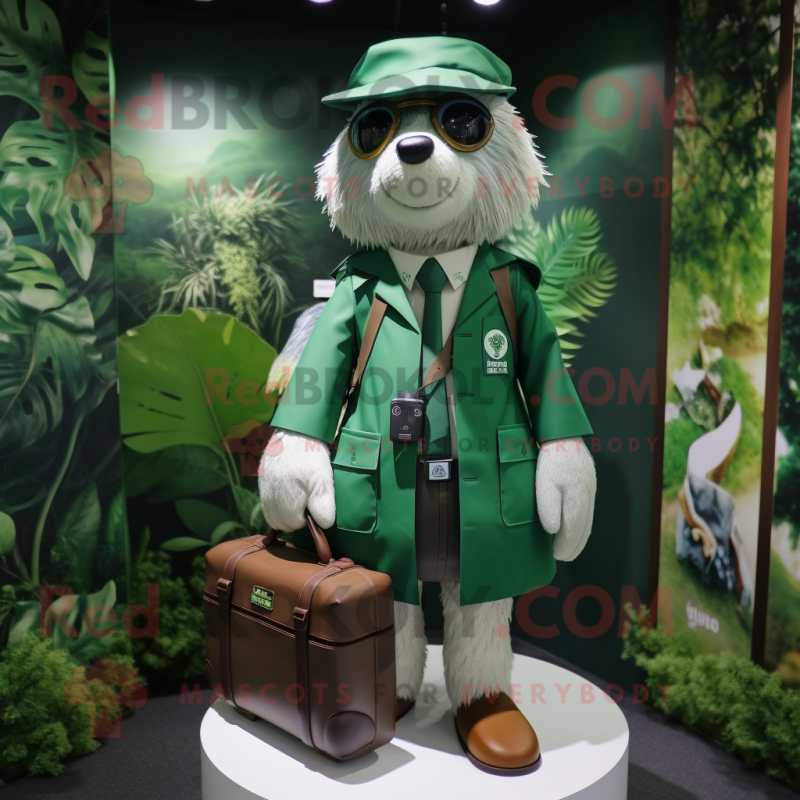 Forest Green Doctor mascot costume character dressed with a Playsuit and Handbags Forest Green Doctor mascot costume character dressed with a Playsuit and Handbags