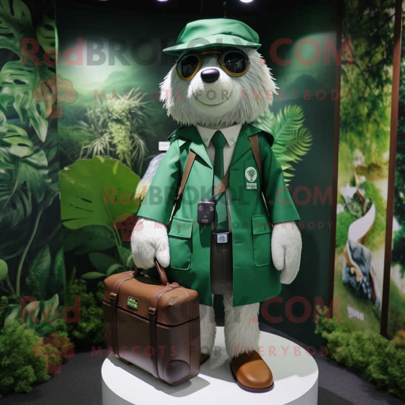 Forest Green Doctor mascot costume character dressed with a Playsuit and Handbags