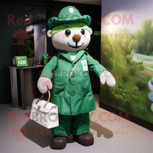 Forest Green Doctor mascot costume character dressed with a Playsuit and Handbags