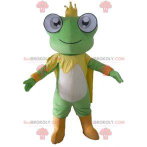 Yellow and white green frog mascot with a crown - Redbrokoly.com