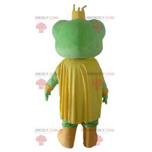 Yellow and white green frog mascot with a crown - Redbrokoly.com