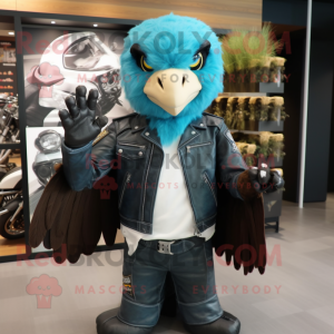 Turkis Hawk maskot drakt...