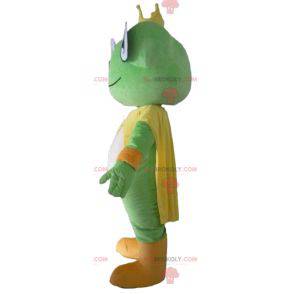 Yellow and white green frog mascot with a crown - Redbrokoly.com