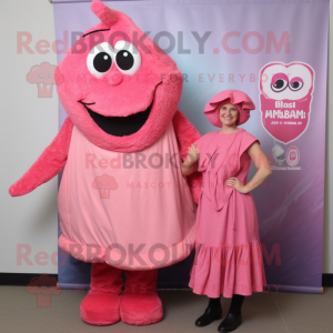 Rosa Jambalaya maskot drakt...