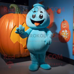 Cyan pumpa maskot kostym...