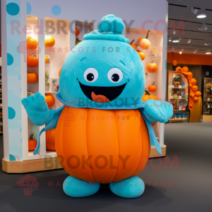 Cyan pumpa maskot kostym...