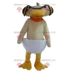 Mascot beige duck in an eggshell - Redbrokoly.com