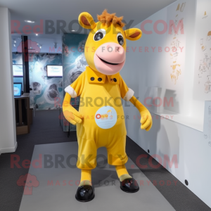 Yellow Cow mascotte kostuum...