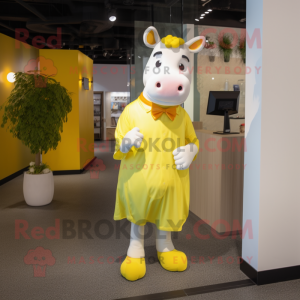 Yellow Cow mascotte kostuum...
