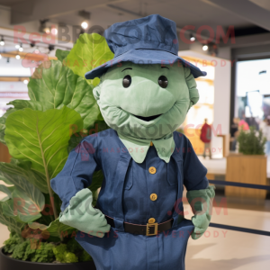 Navy Cabbage Leaf maskot...