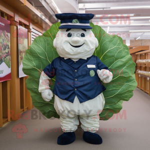 Navy Cabbage Leaf maskot...