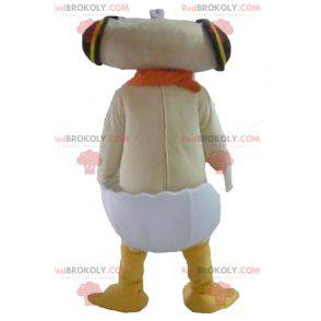 Beige Ente des Maskottchens in einer Eierschale - Redbrokoly.com