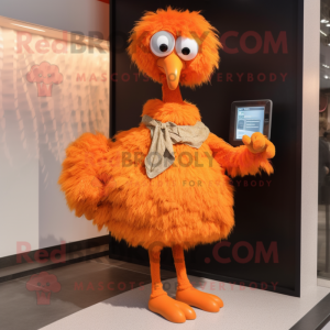 Oranje struisvogel mascotte...