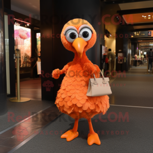 Oranje struisvogel mascotte...
