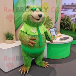 Lime Green Beaver mascotte...