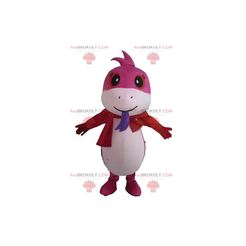 Maskot pěkné hadí růžové a bílé puntíky - Redbrokoly.com Maskot pěkné hadí růžové a bílé puntíky - Redbrokoly.com