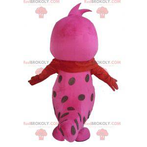 Mooie slang mascotte roze en witte stippen - Redbrokoly.com