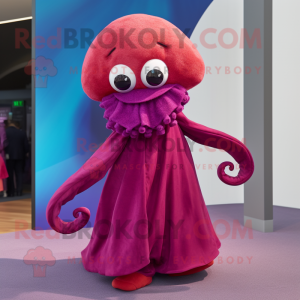 Magenta Octopus Maskottchen...
