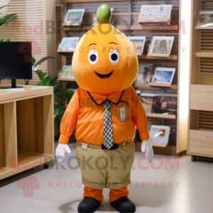 Orange Päron maskot kostym...