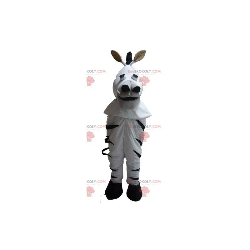 Meget realistisk sort og hvid zebra maskot - Redbrokoly.com