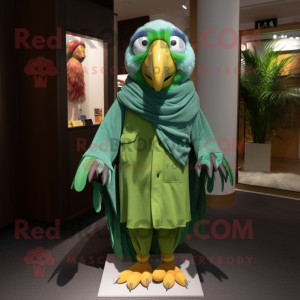 Grønn Macaw maskot drakt...