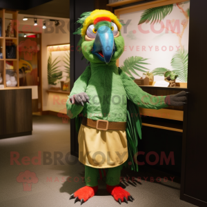 Grøn Macaw maskot kostume...