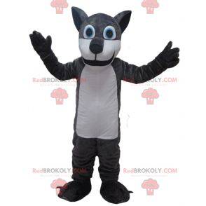 Gray and white giant wolf mascot - Redbrokoly.com