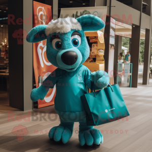 Teal Ram maskot kostume...