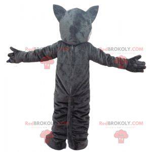 Mascota lobo gigante gris y blanco - Redbrokoly.com