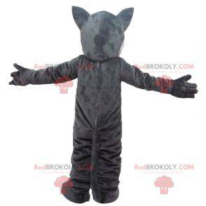 Mascotte de loup géant gris et blanc - Redbrokoly.com