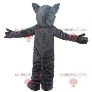 Mascotte lupo gigante grigio e bianco - Redbrokoly.com