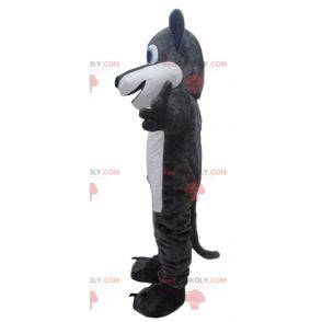 Mascotte de loup géant gris et blanc - Redbrokoly.com