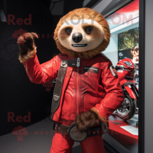 Red Sloth mascotte kostuum...