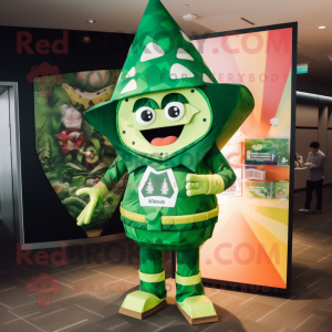 Forest Green Nachos mascot costume character dressed with a Swimwear and Ties