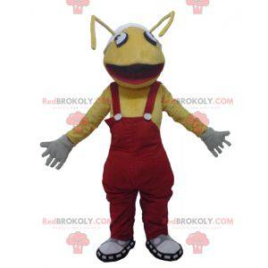 Mascot yellow ants with red overalls - Redbrokoly.com