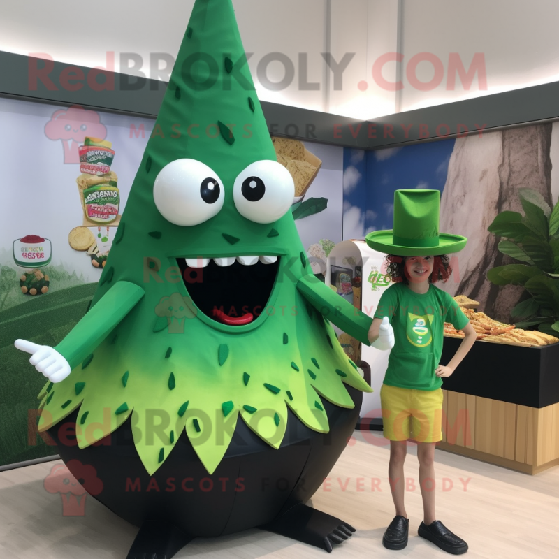 Forest Green Nachos mascot costume character dressed with a Swimwear and Ties Forest Green Nachos mascot costume character dressed with a Swimwear and Ties